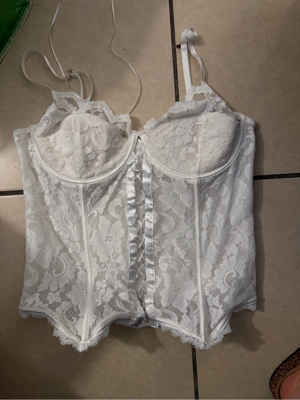 White Lace Corset Bustier Top